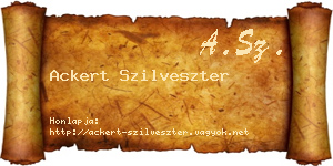 Ackert Szilveszter névjegykártya
