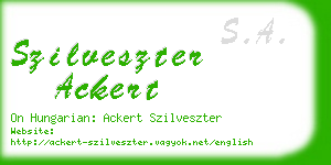 szilveszter ackert business card